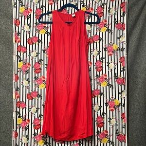 Old Navy Bright Red Pleated Shift Dress, women SP